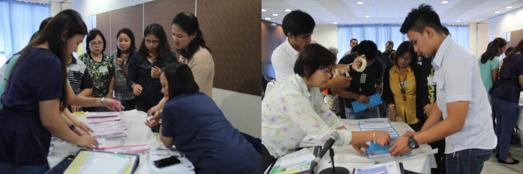 Participants work in groups in one of their activities on program management. (Photo credits: CFG) 