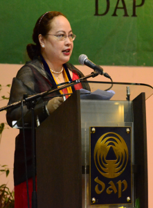 DOH Asec. Paulyn Jean Rosell-Ubial, representing Sec. Janette Loreto-Garin, emphasizes the significance of the DAP’s and DOH’s partnership in producing graduates of MPM-HSD. 