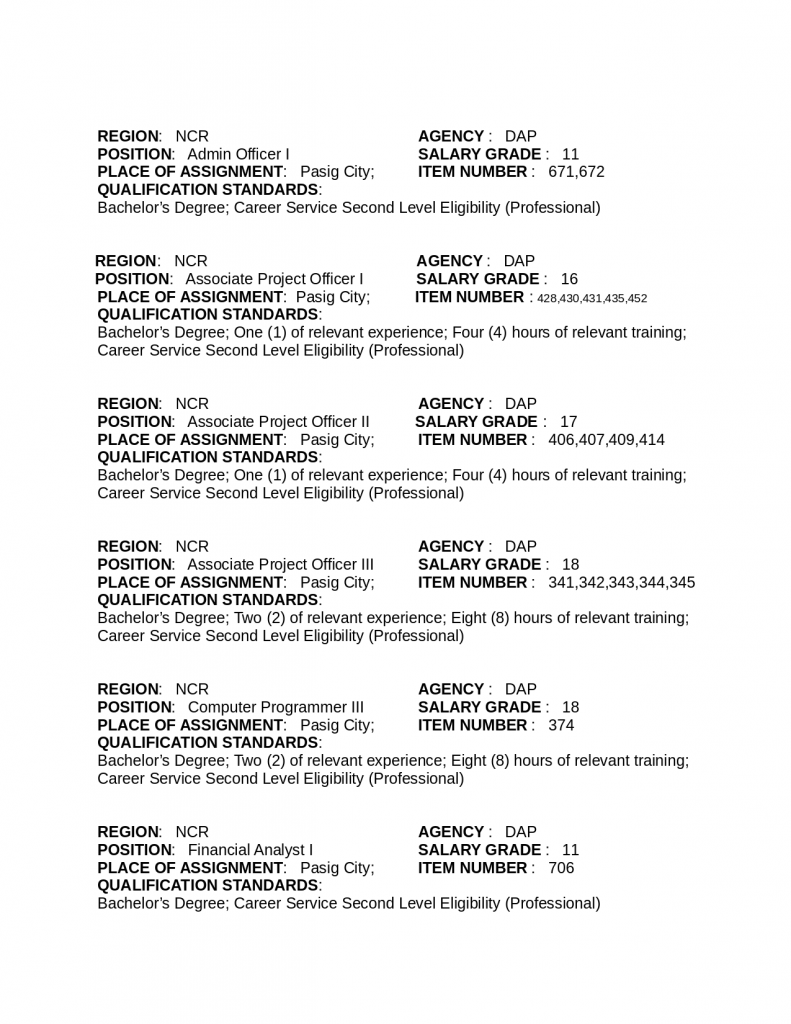 HR Job postings Page 2 Development Academy of the Philippines