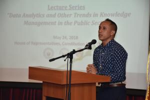 LECTURE SERIES: "DATA ANALYTICS AND OTHER TRENDS IN KNOWLEDGE MANAGEMENT IN THE PUBLIC SECTOR  (MAY 24, 2018)